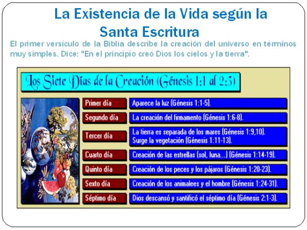 origen de la vida segun la biblia resumen